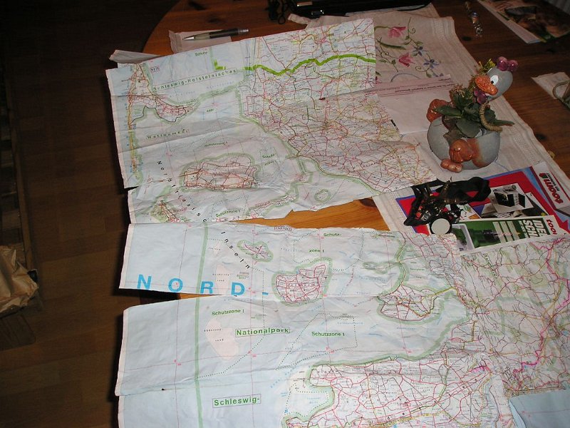 28 Kartenfragmente nach der Tour